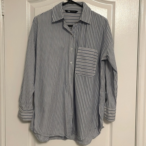 Zara Striped Button Up Shirt - Picture 1 of 3